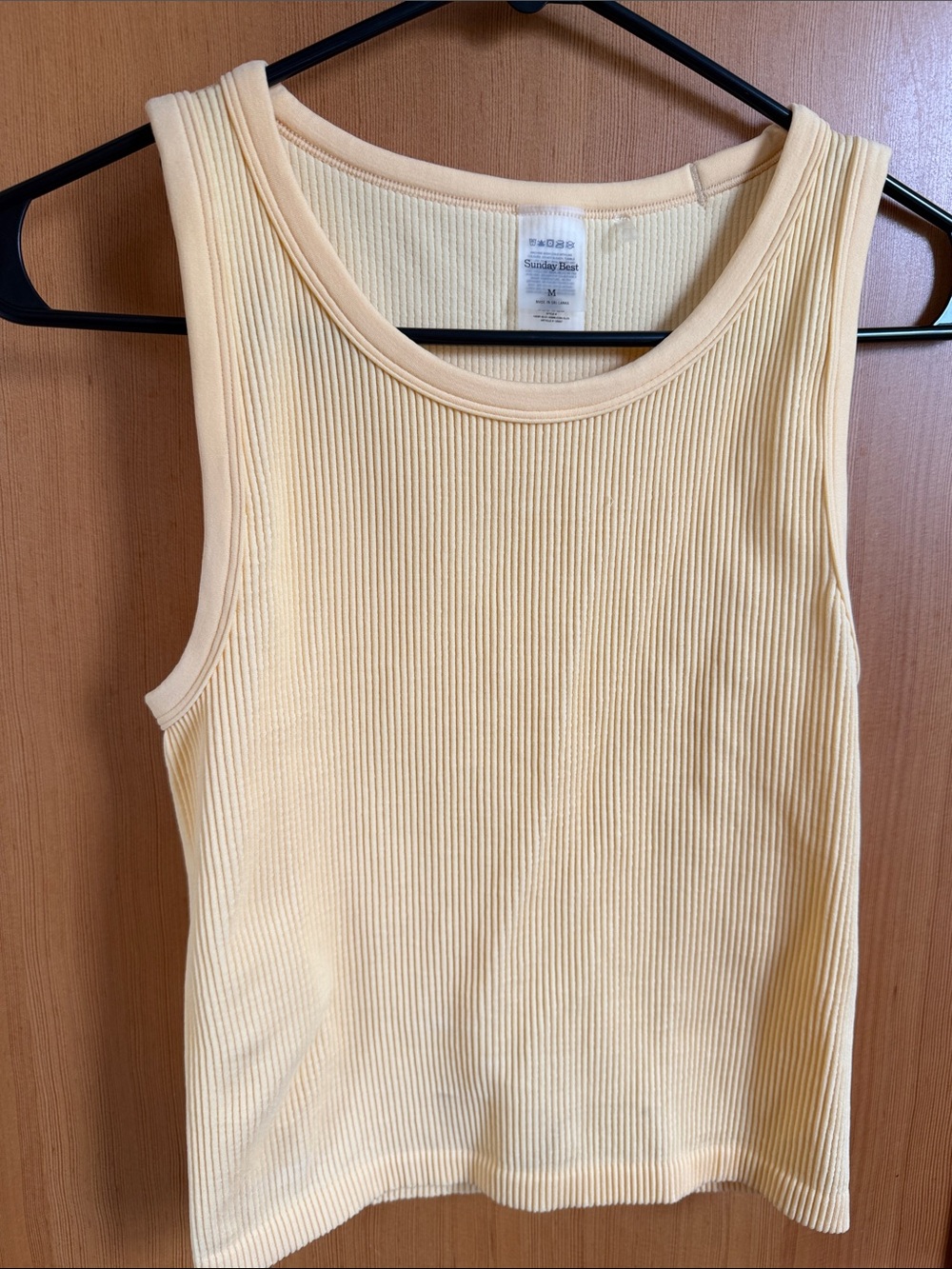 Sunday Best Ribbed Tank in Soft Yellow